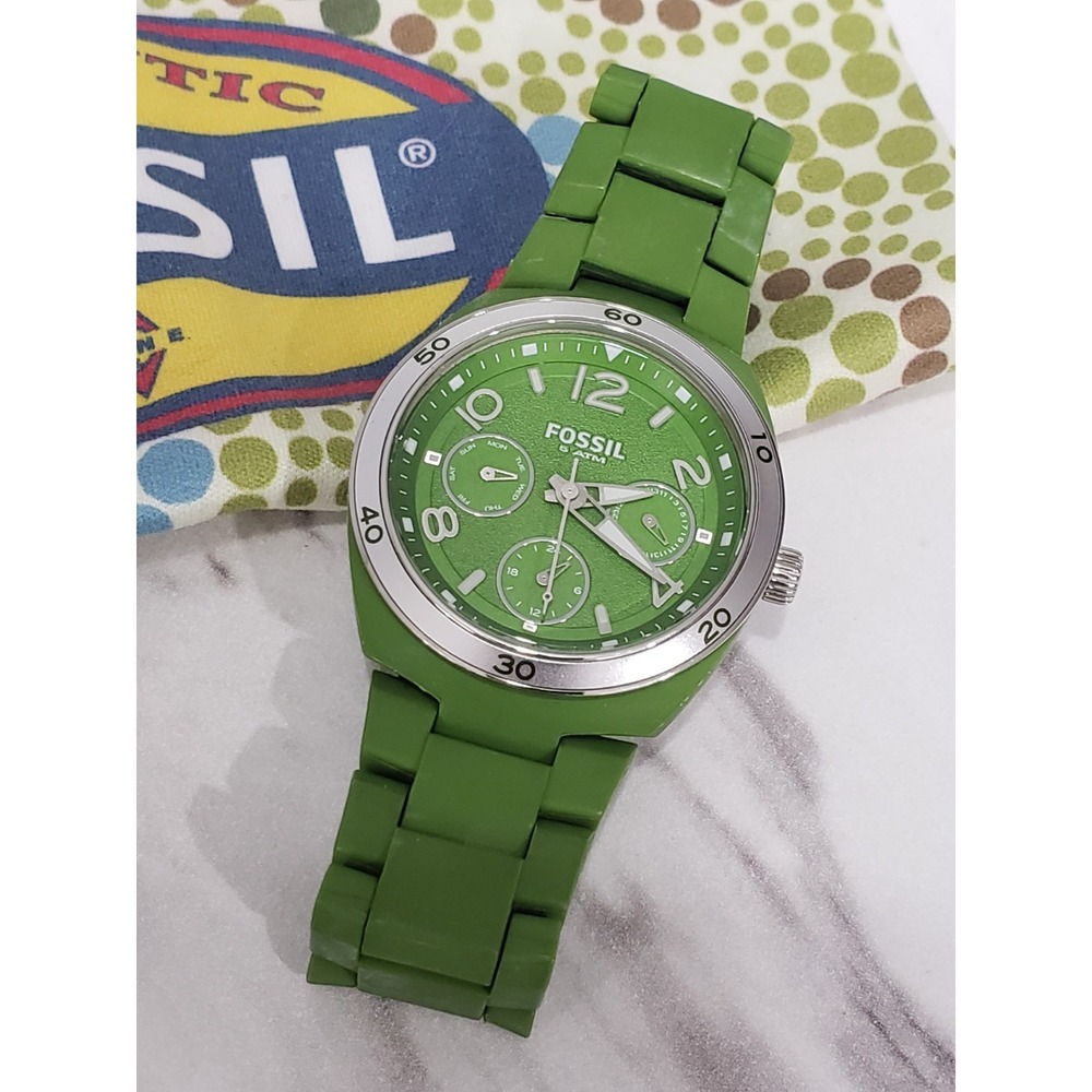 NEEDS BATTERY Fossil ES2517 Fossil Riley Dress Green y2k vintage womens watch